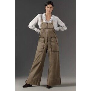 Anthropologie Pilcro Ski Overalls Jumpsuit One-Piece Wide leg Cotton XL 282615